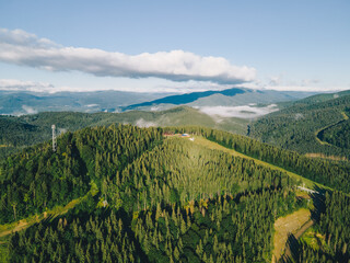 aerial view of mountains from above