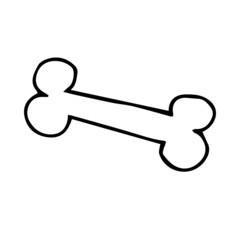 Vector hand drawn doodle sketch bone isolated on white background