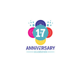 Celebration of Festivals Days 17 Year Anniversary, Invitations, Corporate, Party Events, Company Based, Banners, Posters, Card Material, effect Colors Design