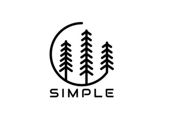 Obraz premium spruce pine logo design fir hemlock fir conifer cedar coniferous conifer in open circle