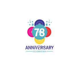 Obraz premium Celebration of Festivals Days 78 Year Anniversary, Invitations, Corporate, Party Events, Company Based, Banners, Posters, Card Material, effect Colors Design