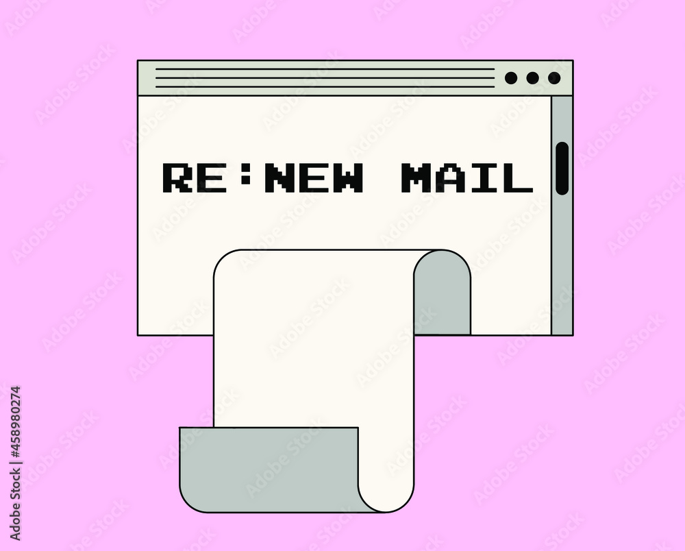 Poster Retro user interface window with a message 