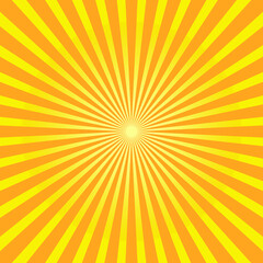 Starburst, sunburst background. Vintage abstract template with yellow sunrays eps 10