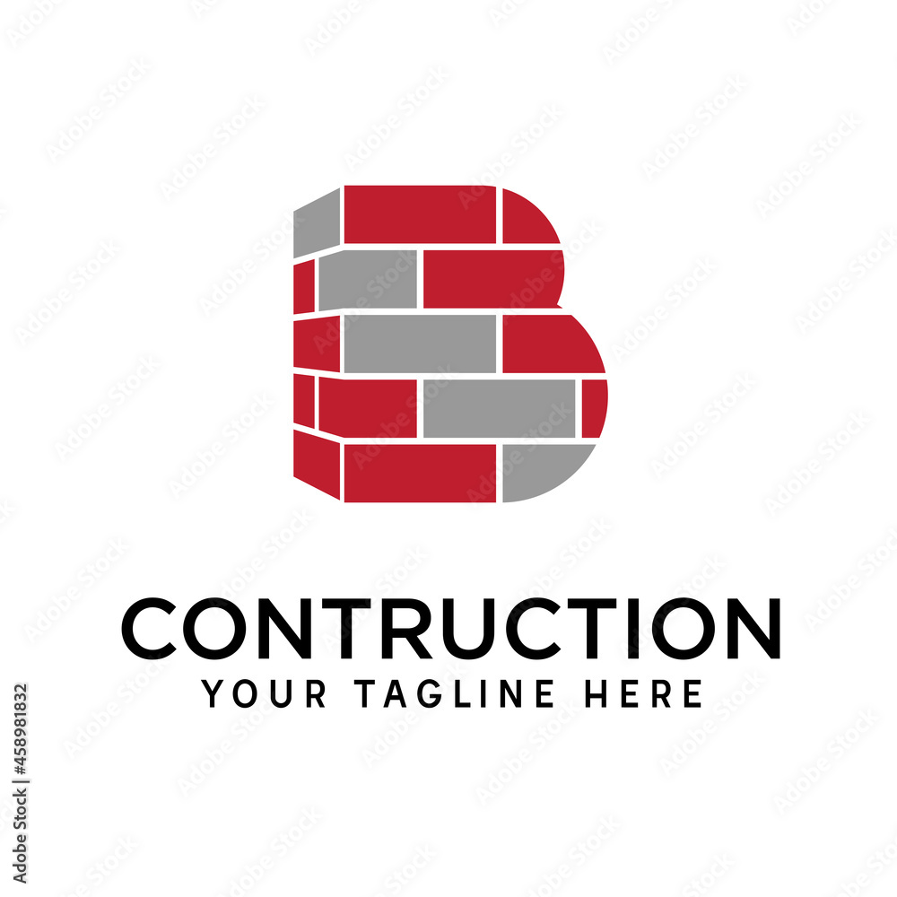 Aufkleber simple and unique letter or word b font with brick contruction image graphic icon logo design abstra