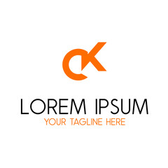 unique and professional letter CK or KC font in connected image graphic icon logo design abstract concept vector stock. Can be used as a symbol related to initial or monogram