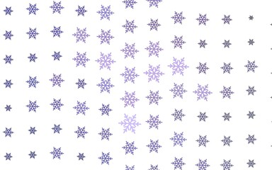 Light Purple vector background with xmas snowflakes, stars.