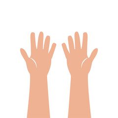 hand white color background, vector illustration