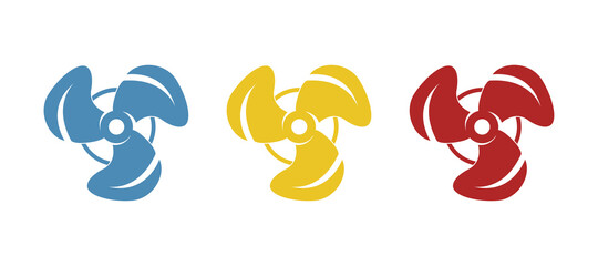 fan icon on a white background, vector illustration