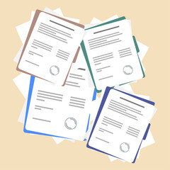 Contract in flat style, business concept, vector illustration