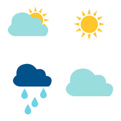 icons of weather conditions, weather in different seasons, vector illustration
