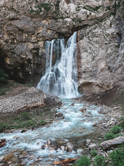 big abkhazian geg waterfall. reserve
