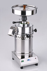 electric domestic flour mill for home isolated white and grey background