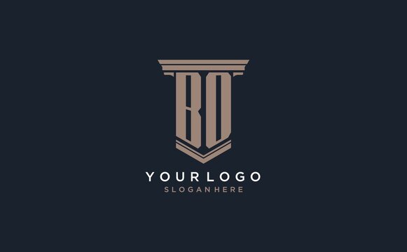 BO initial logo with pillar style, luxury law firm logo design ideas