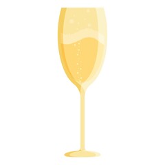 Contemporary champagne in a glass. Modern vector illustration. Illustration of a glass for a greeting card.