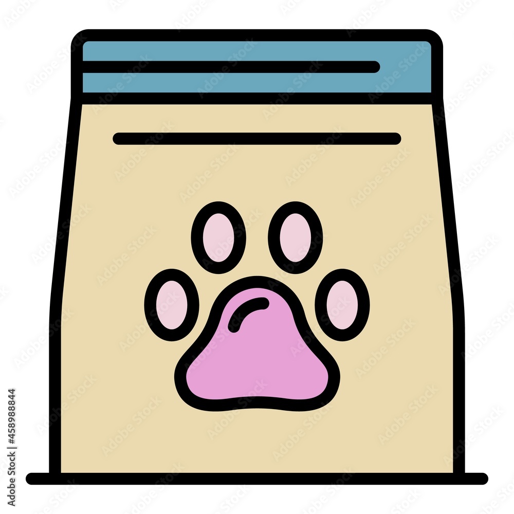 Wall mural pet food package icon. outline pet food package vector icon color flat isolated - Wall murals