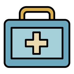 Obraz premium Pet first aid kit icon. Outline pet first aid kit vector icon color flat isolated