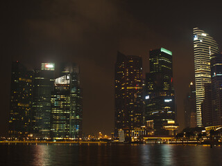 Obraz premium Singapore CBD night view