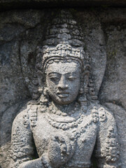 Fototapeta na wymiar Stone carving detail from the Prambanan temples