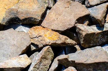 Stones. Cracks in the rock. Stone texture.