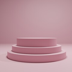 3d background with a pink podium product stage illustration 