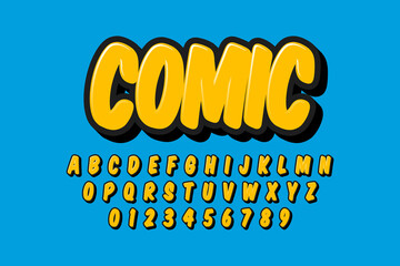 Font. Modern Stylized 3D Font and Alphabet