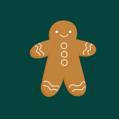 christmas gingerbread man. new year cookies character. gingerbread with glaze. stock vector cartoon flat isolated illustration.