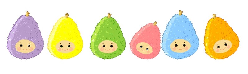 cute avocado haracters. vector illustration. - 458991453