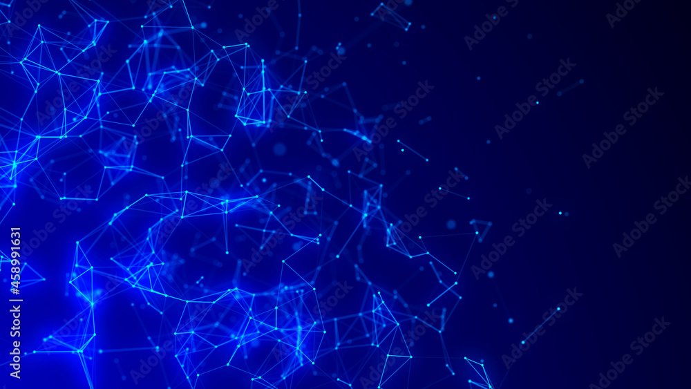 Poster abstract background. digital blue dna texture. futuristic technology ai element. 3d rendering.