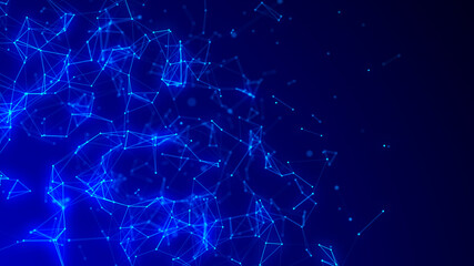 Abstract background. Digital blue DNA texture. Futuristic technology AI element. 3D rendering.
