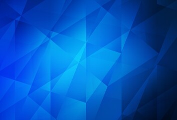 Fototapeta premium Dark BLUE vector triangle mosaic template.