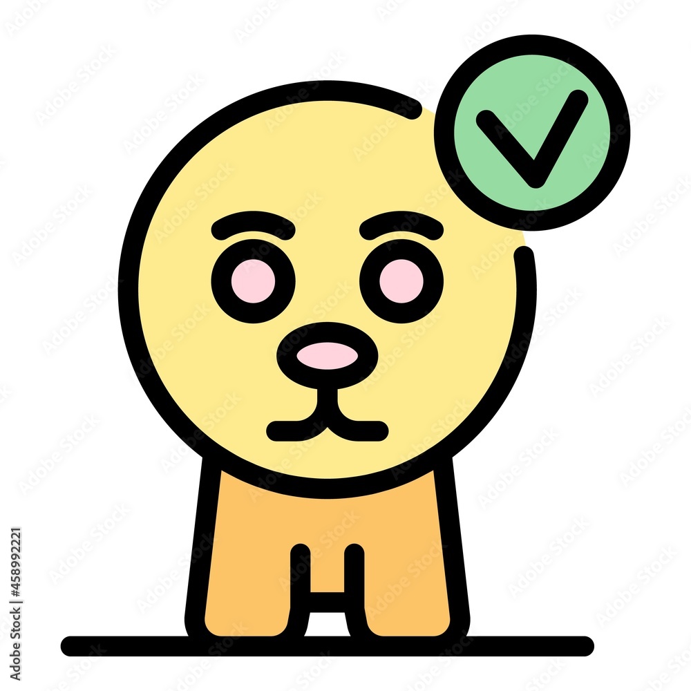 Aufkleber cat without ears icon. outline cat without ears vector icon color flat isolated