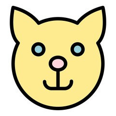Obraz premium Cat head icon. Outline cat head vector icon color flat isolated