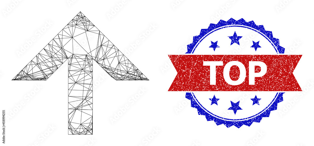 Poster mesh net move up frame illustration, and bicolor grunge top watermark. flat frame created from move 