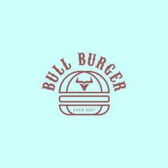 Bull burger. Logo template.