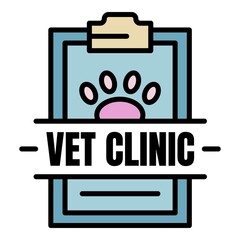 Veterinary clinic logo. Outline veterinary clinic vector logo color flat isolated