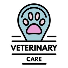 Veterinary care logo. Outline veterinary care vector logo color flat isolated