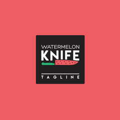 Watermelon knife. Logo template.