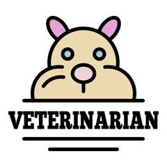 Veterinarian logo. Outline veterinarian vector logo color flat isolated