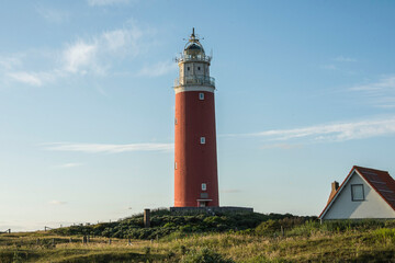 Fototapeta na wymiar lighthouse the Eierlander on the wadden isle of Texel