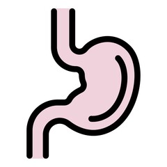 Fototapeta premium Healthy stomach icon. Outline healthy stomach vector icon color flat isolated