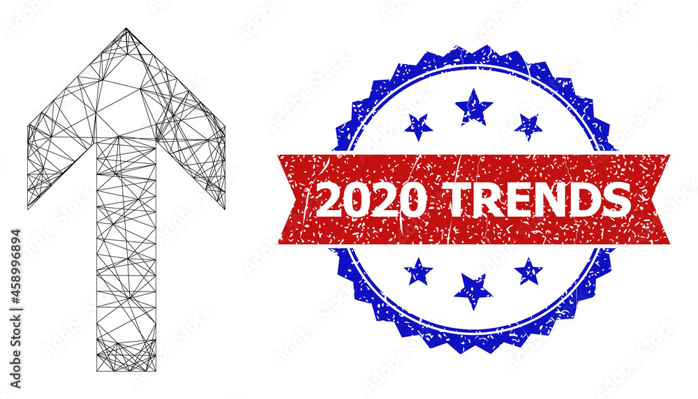 Aufkleber crossing mesh up direction framework icon, and bicolor rubber 2020 trends watermark. flat structure 