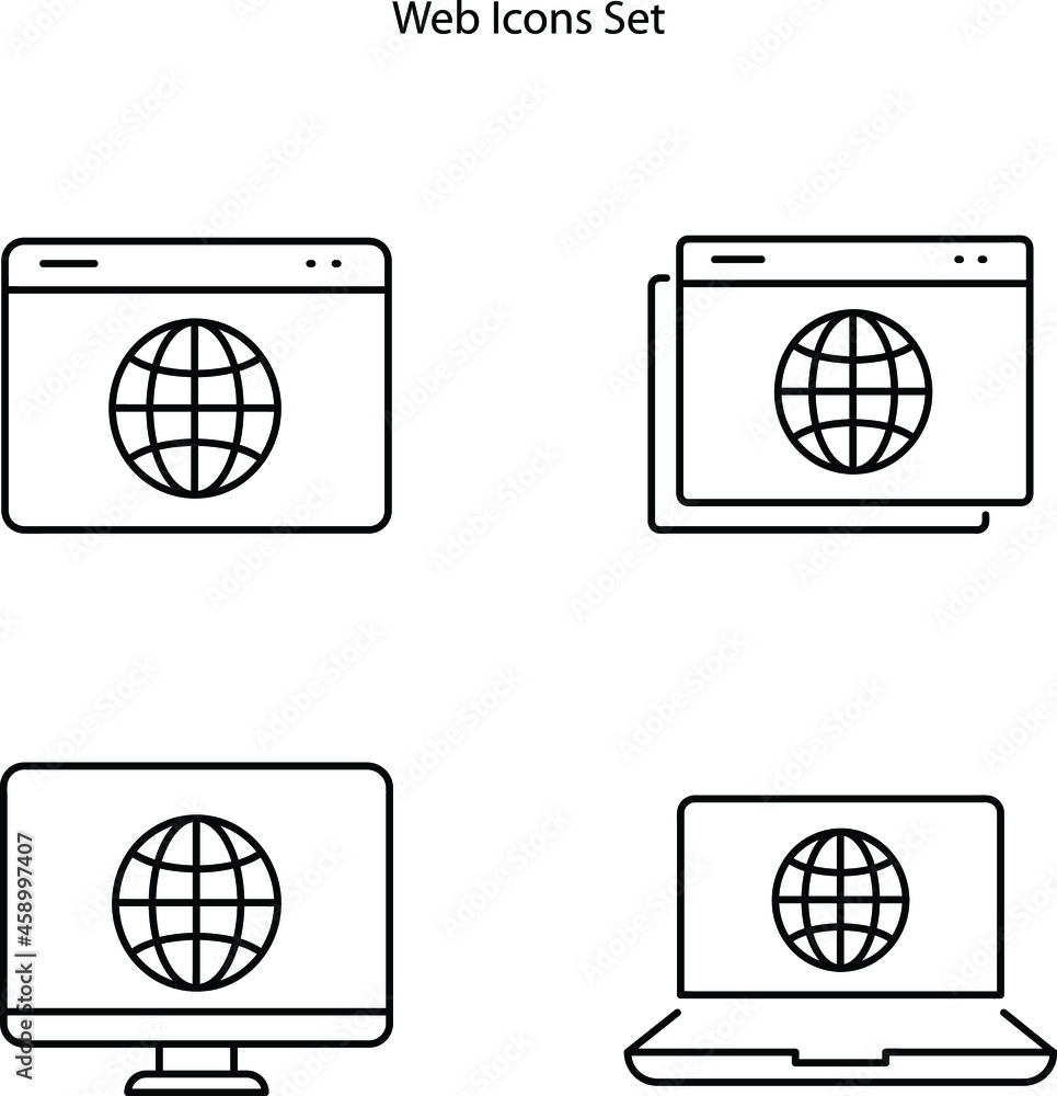 Poster web domain icons set isolated on white background. web domain icon trendy and modern web domain symb