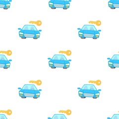 Blue car pattern seamless background texture repeat wallpaper geometric vector