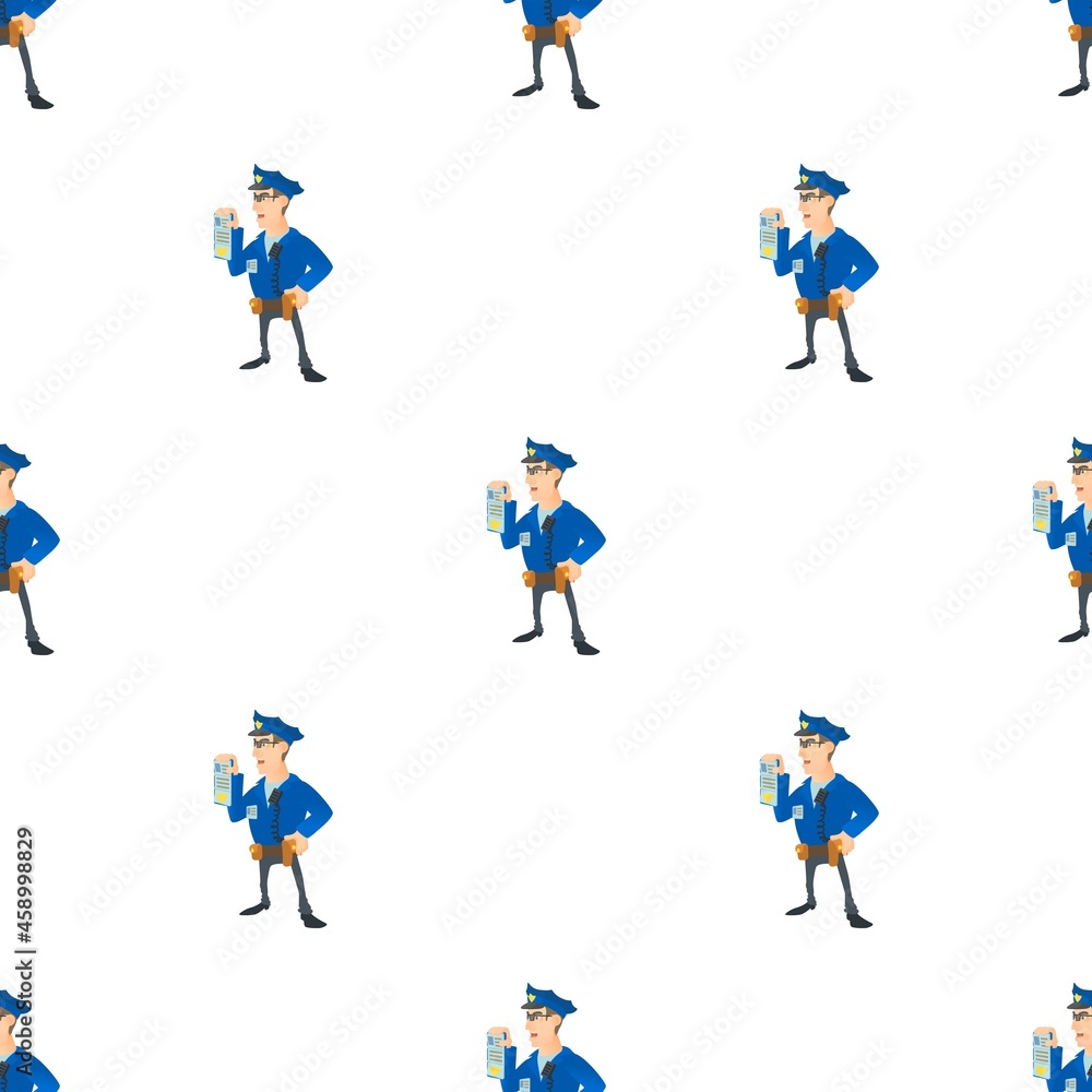 Poster policeman with order pattern seamless background texture repeat wallpaper geometric vector