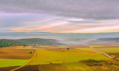 sunset over the fields