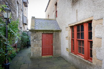 Fototapeta na wymiar Red door and window