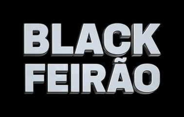 3d Black Feirao label for compositions in Brazil