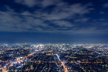 [大阪府]あべのハルカスからの大阪市街の夜景