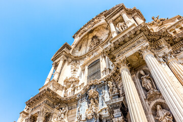 Facade of the cathedral church of Saint Mary in Murcia, Spain, Europe
