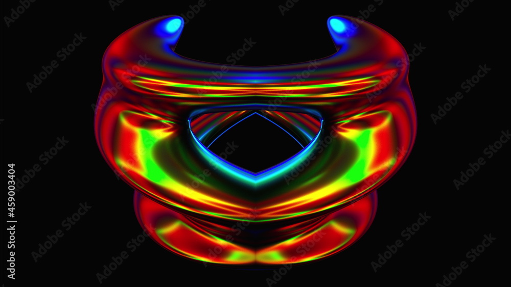 Poster bright spinning spiral in 3d render digital space. graphic curved lines in illusory futuristic vorte
